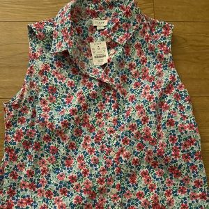 NWT JCrew Floral Sleeveless top Size M